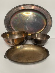 COLLECTION OF SILVERPLATED PLATTERS AND BOWLS