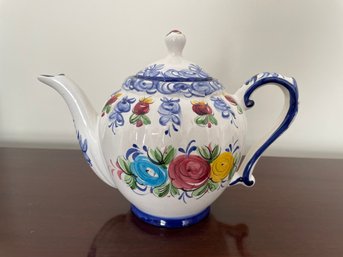 HAND PAINTED PORTA FLORAL TEA POT MADE IN PORTUGAL