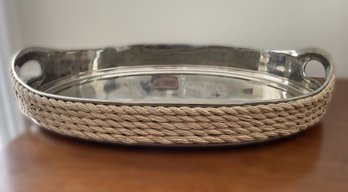 STAINLESS NAUTICAL ROPED SERVING TRAY