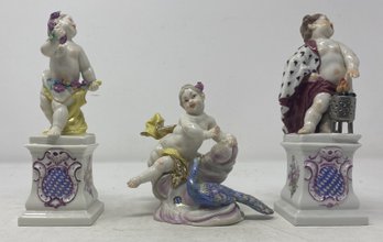 3 PC COLLECTION OF NYMPHENBURG PORCELAIN FIGURINES