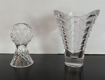 Pair Of Golf Tournament Glass Trophies