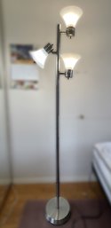 BRUSHED NICKEL 3 LIGHT FLOOR LAMP