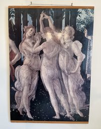 PRINT ON BOARD 'THE THREE GRACES' BY SANDRO BOTTICELLI