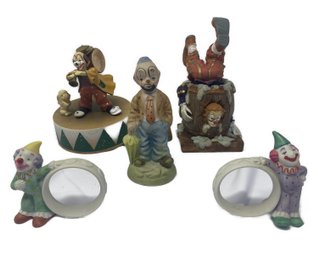COLLECTION OF CLOWN FIGURINES AND MUSIC BOX