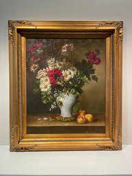 SIGNED FLORAL STILL LIFE OIL ON CANVAS