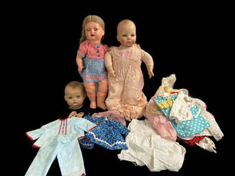 COLLECTION OF VINTAGE BABY DOLLS WITH ACCESSORIES