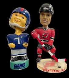 PR OF NY GIANTS AND NEW JERSEY DEVILS BOBBLEHEADS