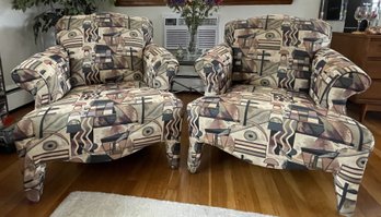 PAIR OF VINTAGE UPHOLSTERED CHAIRS BY SEALY