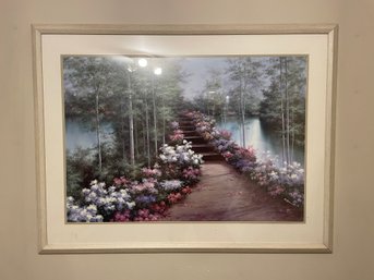 FRAMED PRINT 'BRIDGE OF FLOWERS' BY DIANE ROMANELLO