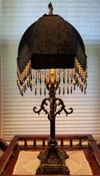 VINTAGE TABLE LAMP WITH FRINGED SHADE