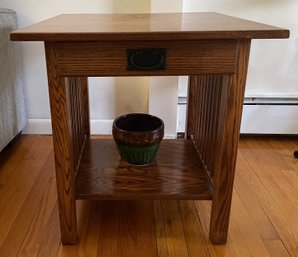 Craftsman Collection Mission End Table With Drawer