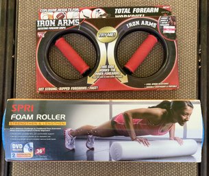 FOAM ROLLER AND HAND AND FOREARM TRAINER