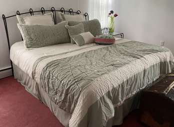 Iron/Metal Bed Frame With Mattress And Box Spring