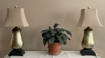 PAIR OF URN STYLE TABLE LAMPS FROM UTTERMOST