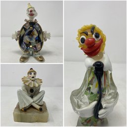 3 PC COLLECTION OF CLOWN FIGURINES