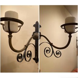 PAIR OF IRON WALL SCONCES