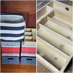 ASSORTED COLLECTION OF STORAGE BINS AND TOTES