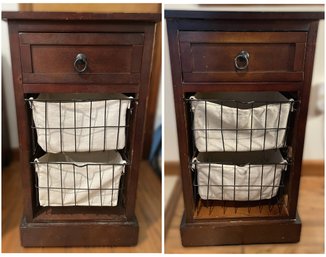 Pair Of Side Tables With Basket Drawers