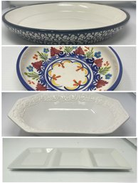 COLLECTION OF CERAMIC SERVING DISHES AND BOWL