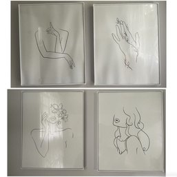 Set Of Four Sketches On Paper