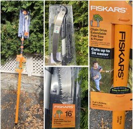 FISKARS CHAIN DRIVE EXTENDABLE POLE SAW AND PRUNER