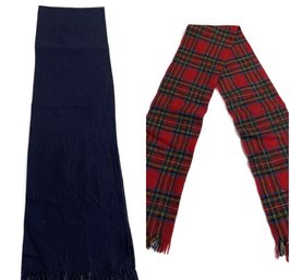 VTG NAVY AND RED PLAID SCARVES