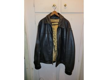 VINTAGE XL ANDREW MARC LEATHER JACKET W/QUILTED INSERT