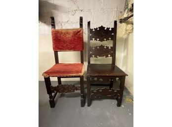 Pair Of Antique Chairs - Restoration Needed