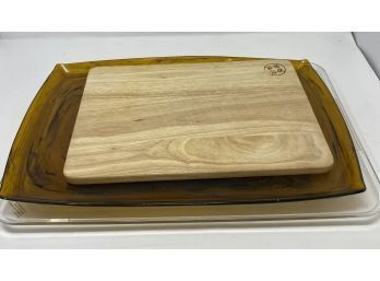 CUTTING BOARD AND SERVING TRAYS