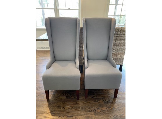 Pair Of Upholstered Wingback Chairs