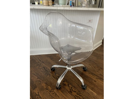 Clear Lucite Molded Chair
