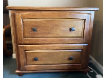 Two Drawer Wood End Table