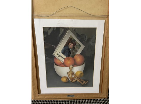 ORIGINAL ART BY BRUCE WITHERS 'CEZANNE BOOK, ORANGES IN BOWLMARIONETTE AND PR OF LEMONS''