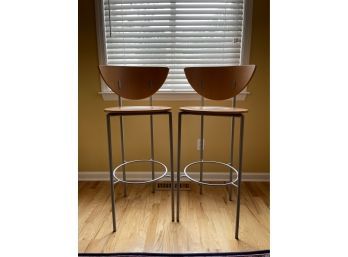 PAIR OF MODERNIST OFFICE BAR HEIGHT CHAIRS