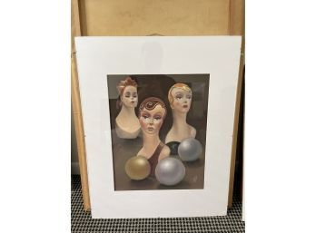 ORIGINAL ART BY BRUCE WITHERS 'THREE WOMEN AND 3 ORBS'