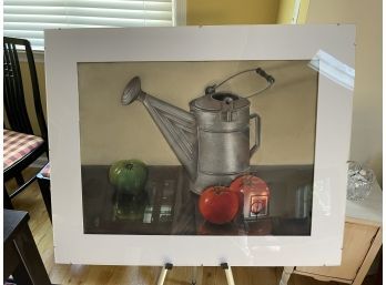 ORIGINAL ART BY BRUCE WITHERS 'GREEN PEPPER, PR OF RED TOMATOES AND WATERING JUG'