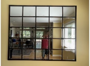 LARGE MULTIPANEL IRON WALL MIRROR WITH A BRONZE FINISH