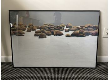 ORIGINAL ART BY BRUCE WITHERS 'BROWN STONES/BOULDERS ON WHITE GROUND'