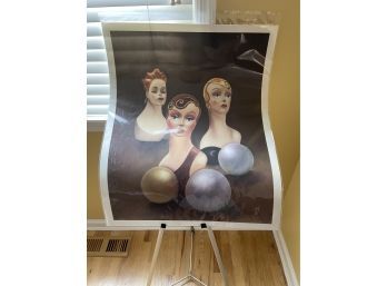 ORIGINAL ART BY BRUCE WITHERS '3 WOMEN AND 3 ORBS'