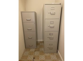 PAIR OF METAL FILE CABINETS