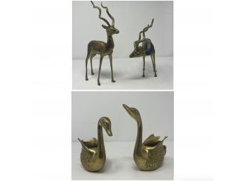 VINTAGE COLLECTION OF BRASS FIGURINES