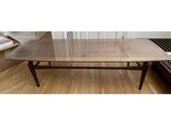 MCM DANISH COFFEE TABLE WITH PROTECTIVE GLASS TOP