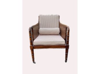 Antique Rattan Cane Back Arm Chair From Hickory Chair Co.
