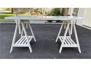 Height Adjustable White Horse Pedestal Work Table From Ikea