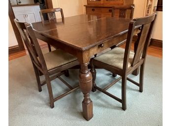 Vintage Oak Dining Table W/4 Dining Chairs