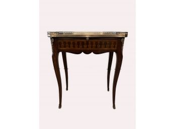 Theodore Alexander Side Table With Tooled Leather Pull Out (1 Of 2)