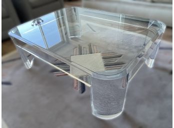 MCM GLASS TOP LUCITE COFFEE TABLE