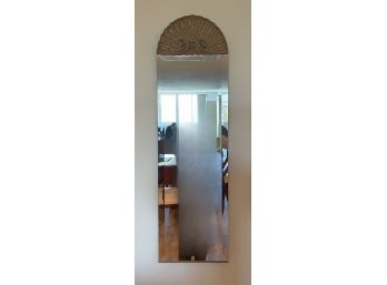 Vintage Bevelled Wall Mirror With Scalloped Arched