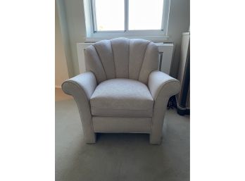 MCM CREAM CHANNEL BACK ARMCHAIR (1 Of 2)