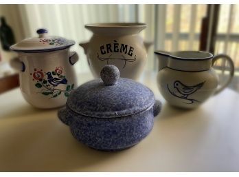 Assortment Of Kitchen Pitchers, Jars And Pots